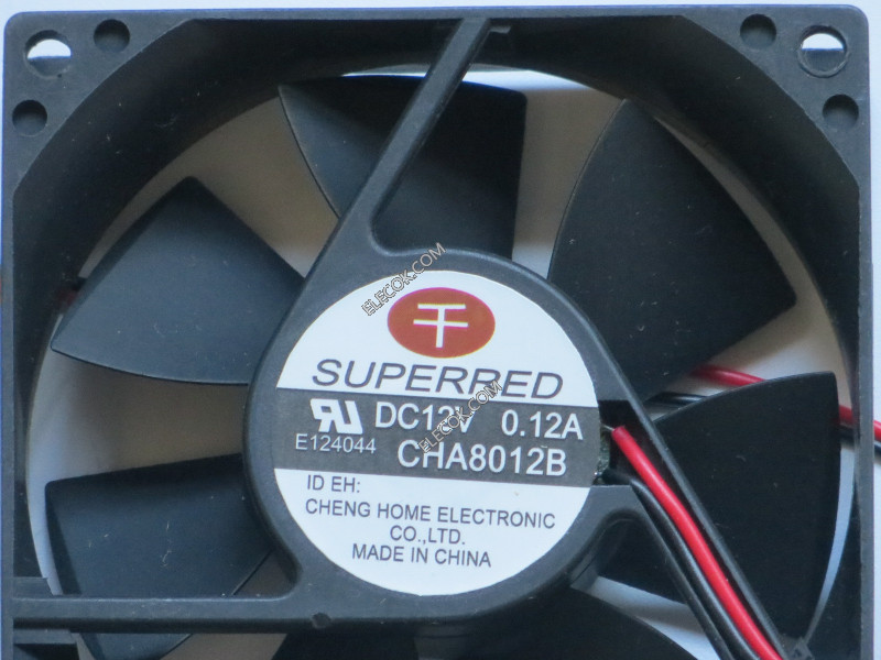 SUPERRED CHA8012B 12V 0,12A 2 ledninger kjølevifte 