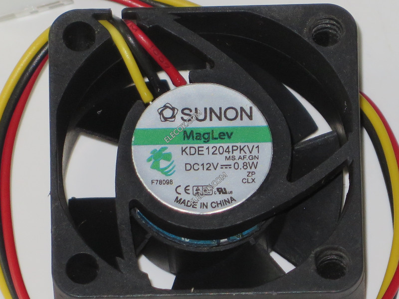 Sunon KDE1204PKV1 MS.AF.GN 12V 0,8W 3 ledninger Kjølevifte 