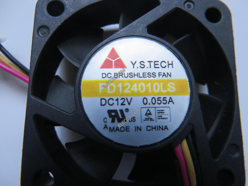 Y.S TECH FD124010LS 12V 0,055A 3 câbler Ventilateur 