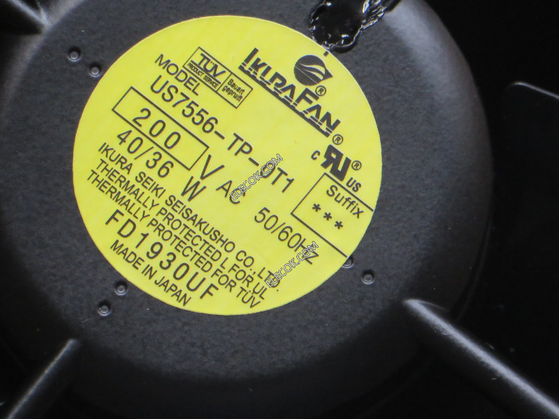IKURA US7556-TP-OT1 US7556-TP-0T1 200V 40/36W 2 câbler Ventilateur remis à neuf 