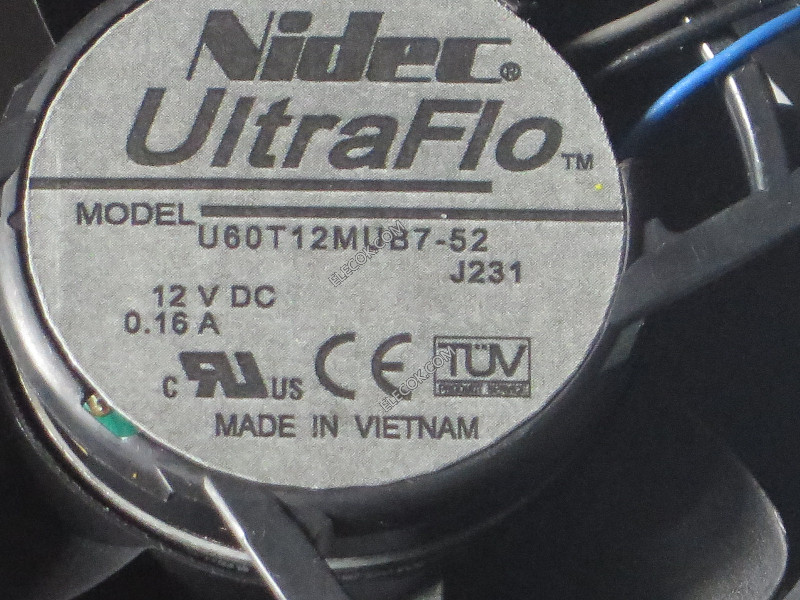 Nidec U60T12MUB7-52 12V 0,16A 3 kablar Kylfläkt 