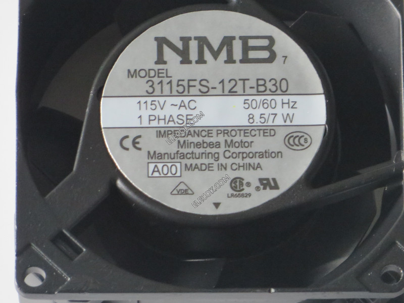 NMB 3115FS-12T-B30 115V 8.5/7W 냉각 팬 와 plug 연결 