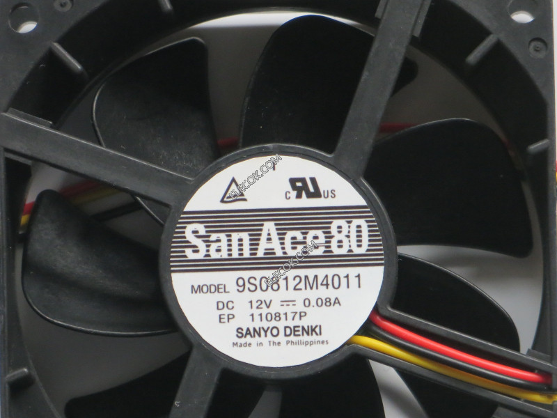 Sanyo 9S0812M4011 12V 0,08A 3 cable Enfriamiento Ventilador 