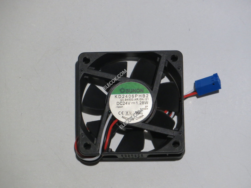 SUNON KD2406PHB2 (2).B4500.AR.GN.I21 24V 1.28W 3wires Cooling Fan with blue connector