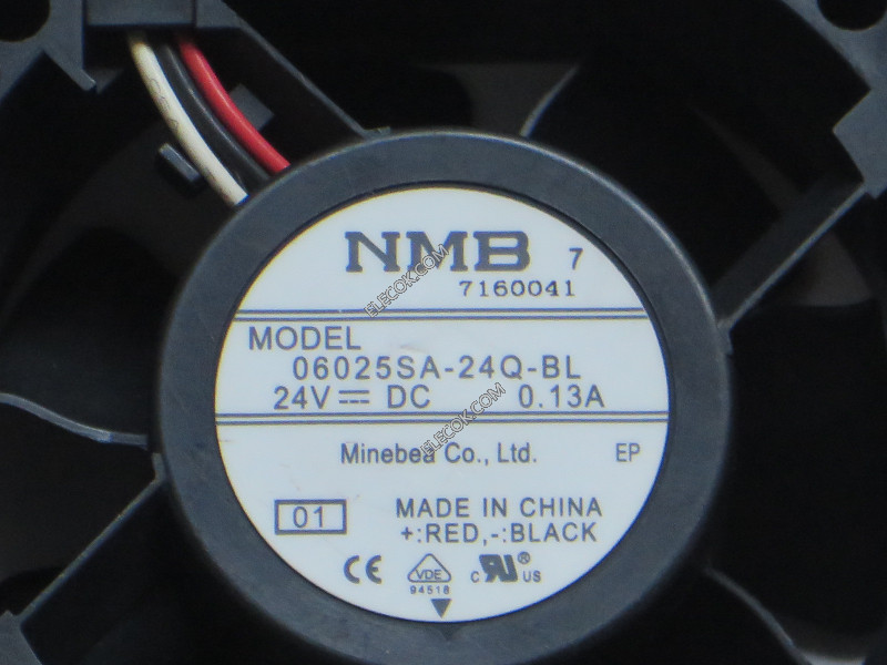 NMB 06025SA-24Q-BL 24V 0,13A 3 ledninger Kjølevifte 