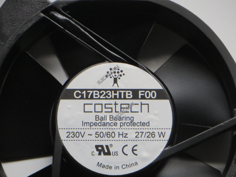 COSTECH C17B23HTB-F00 230VAC 27/26W 50/60HZ Cooling Fan with plug connection