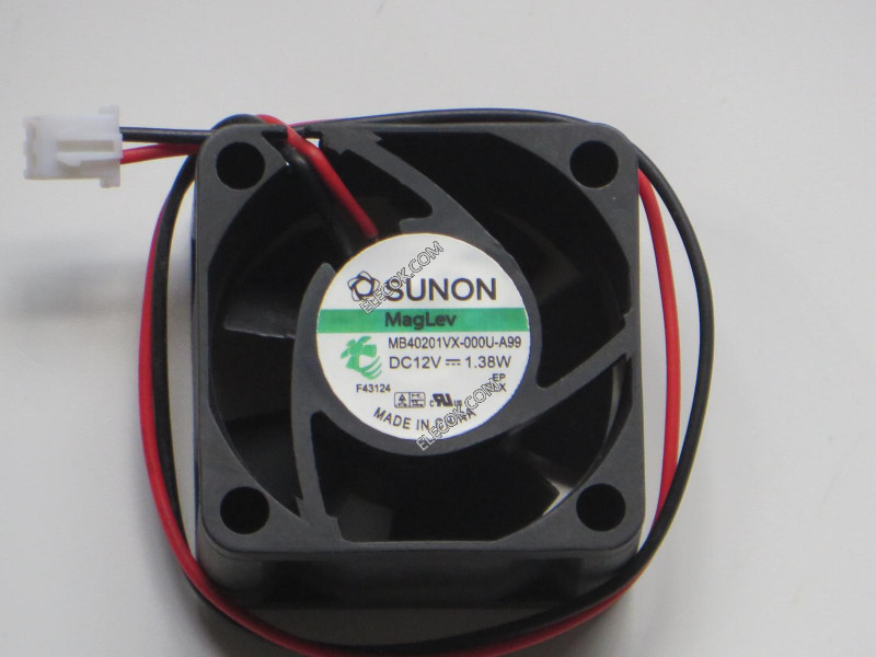 SUNON MB40201VX-000U-A99 12V 1,38W 2 ledninger Cooling Fan 