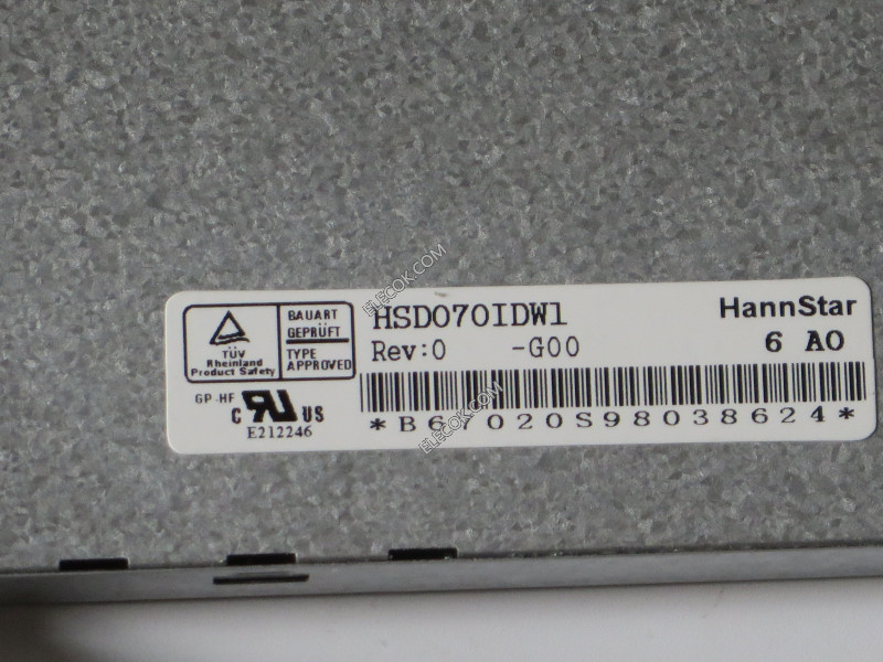 HSD070IDW1-G00 HannStar 7.0" LCD Panel New Stock Offer Without Berøringspanel 