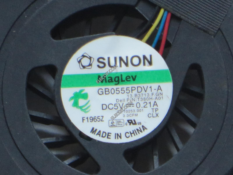 SUNON GB0555PDV1-A 5V 0.21A 4線冷却ファン中古品