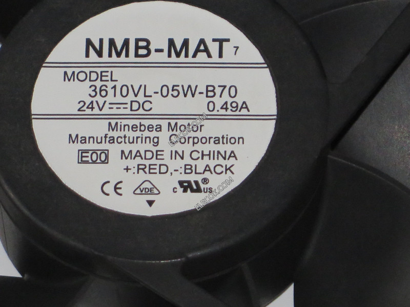 NMB 3610VL-05W-B70 24V 0,49A 2 ledninger Kjølevifte 