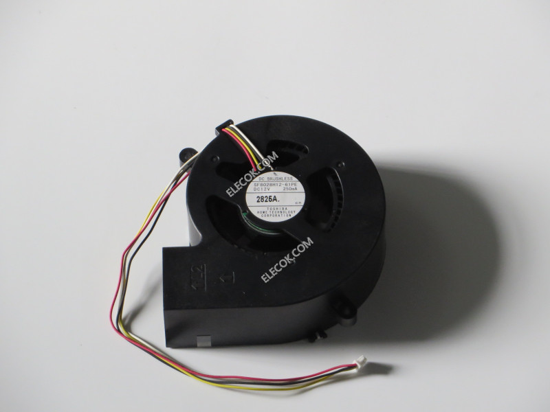 TOSHIBA SF8028H12-61PE 12V 0.25A 4wires Cooling Fan