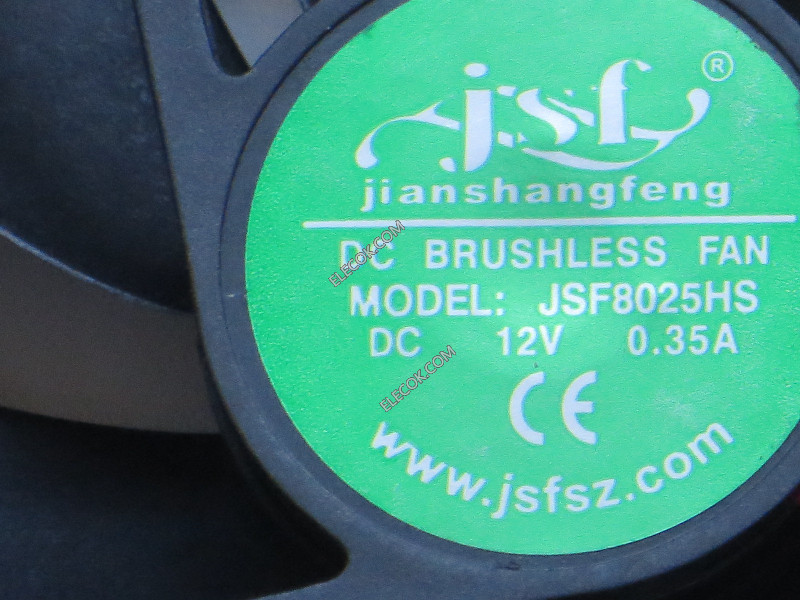 jsf JSF8025HS 12V 0,35A 2 ledninger Kjølevifte 