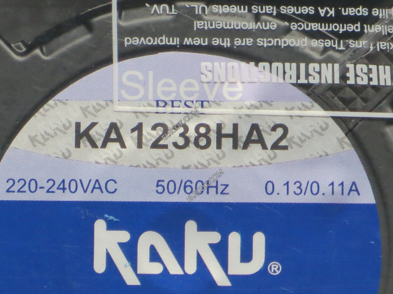 KAKU KA 1238HA2 220/240V 0,13/0,11A Cooling Fan with Oil-bearing plug connection 