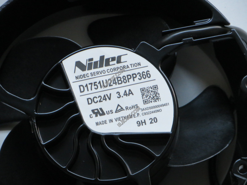 NIDEC D1751U24B8PP366 DC24V 3.4A 4wires Fan, new