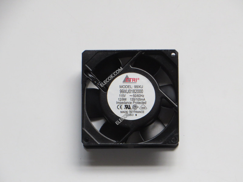 ETRI 99XU0182000 115V 12/9W  135/105MA    Cooling Fan