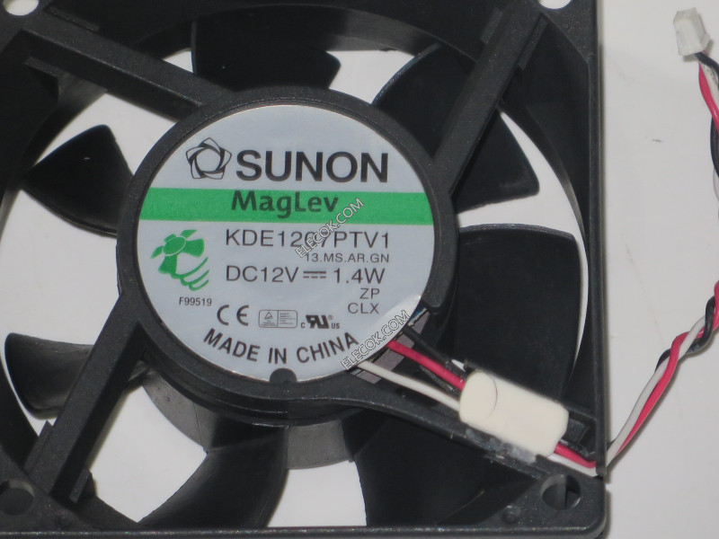 SUNON KDE1207PTV1 12V 1,4W 3 cable enfriamiento ventilador 
