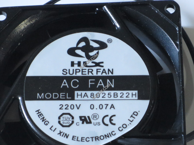 SUPER FAN HA8025B22H 220V 0,07A 2 ledninger Cooling Fan 