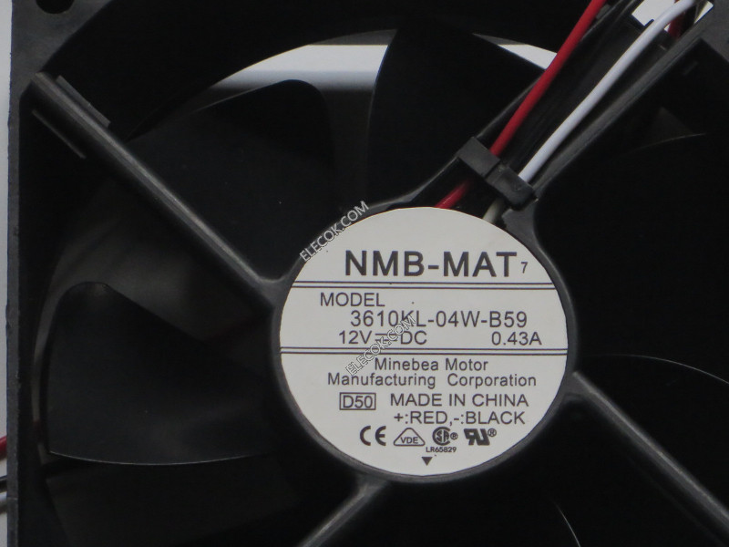 NMB 3610KL-04W-B59-D50 12V 0,43A 3 draden Koelventilator 