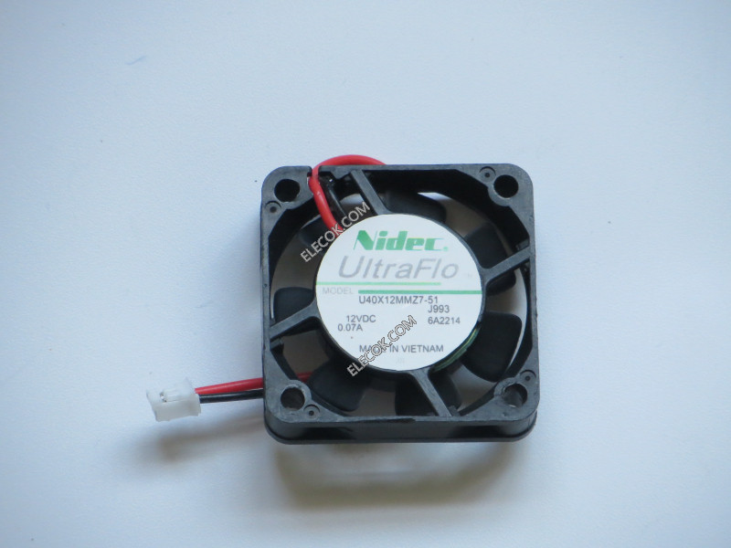 NIDEC U40X12MMZ7-51 12V 0,07A 2wires Cooling Fan 