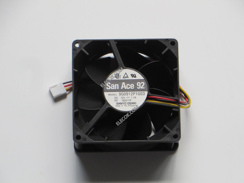 Sanyo 9G0912P1G03 12V  1.1A 4wires Cooling Fan