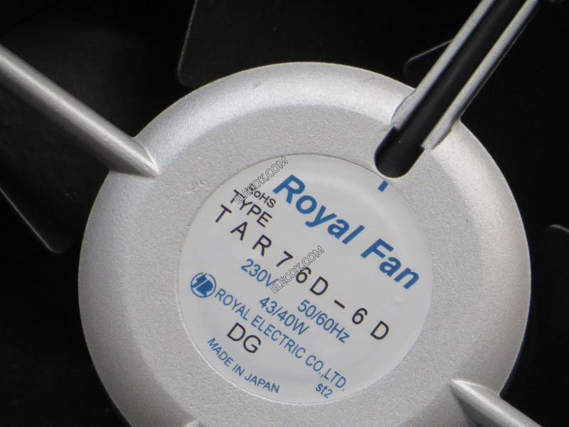Royal Ventilator TAR76D-6D 230V 43/40W 2 draden Koelventilator 