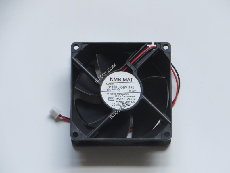 NMB 3110KL-04W-B50 8025 8cm 12V 0.30A Two-wire dual ball bäring radiating fläkt 