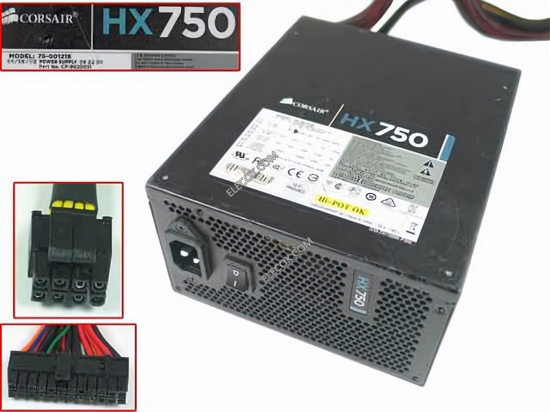 CORSAIR HX750 Server - Power Supply 750W, HX750, 75-001218, CP-9020031, ATX,Used