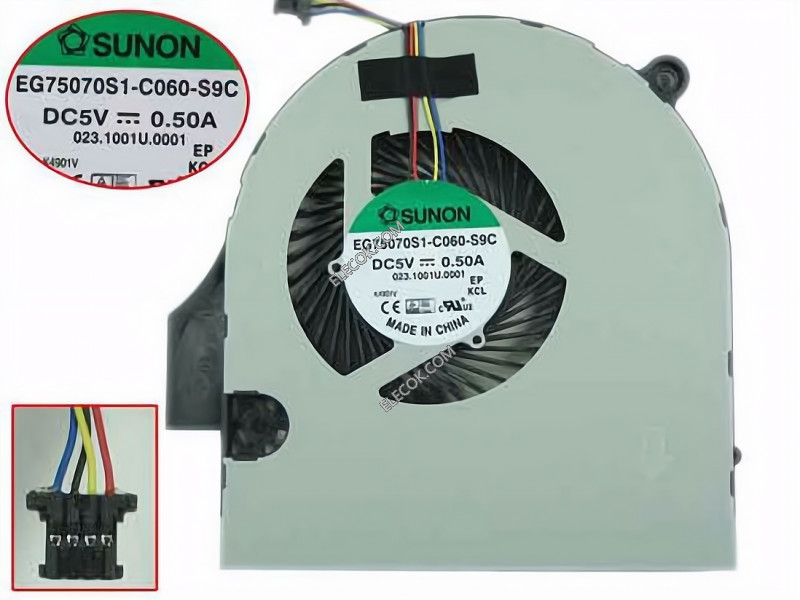 SUNON EG75070S1-C060-S9C 冷却ファンDC 5V 0.50A 4線