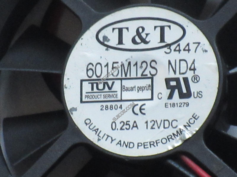 T&amp;T 6015M12S 12V 0.25A 2선 냉각 팬 