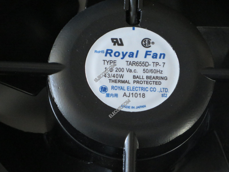 Royal TAR655D-TP-7 200V 50/60 HZ 43/40W 2 przewody Cooling Fan 
