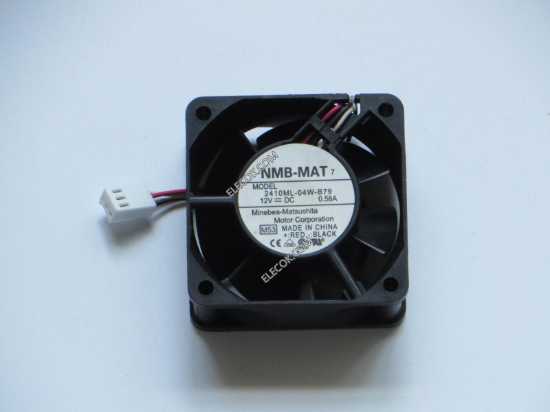 NMB 2410ML-04W-B79 6025 6CM 12V 0.58A Three wire velocimetry dual ball bearing fan
