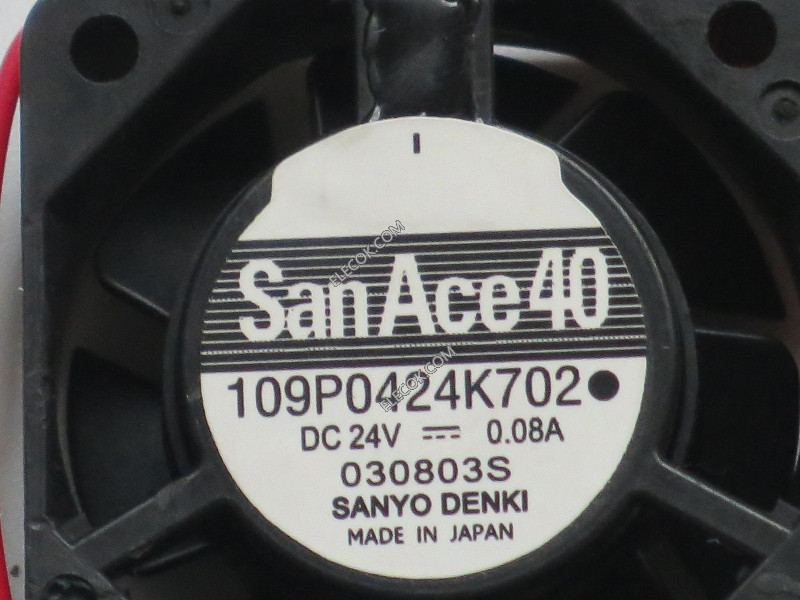 Sanyo 109P0424K702 24V 0.08A 2線冷却ファン