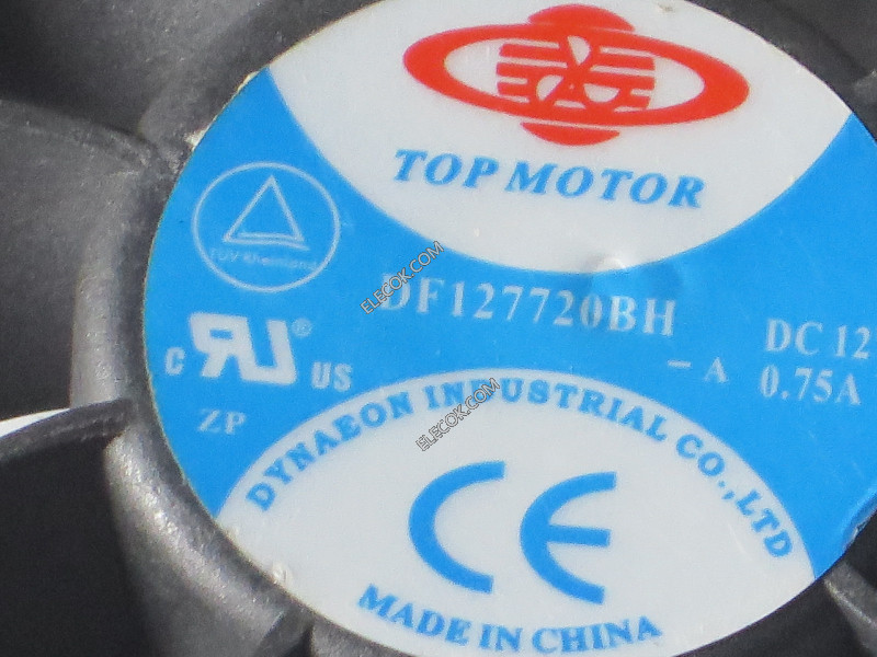 TOP 모터 DF127720BH 12V 0.75A 4 전선 냉각 팬 