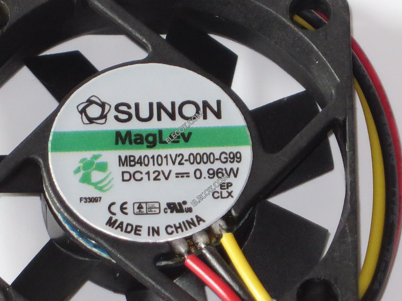 SUNON MB40101V2-0000-G99 12V 0,96W 3 ledninger kjølevifte refurbished 