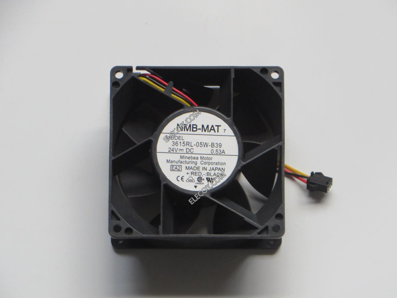 NMB 3615RL-05W-B39 24V 0,53A 3 cable Enfriamiento Ventilador 