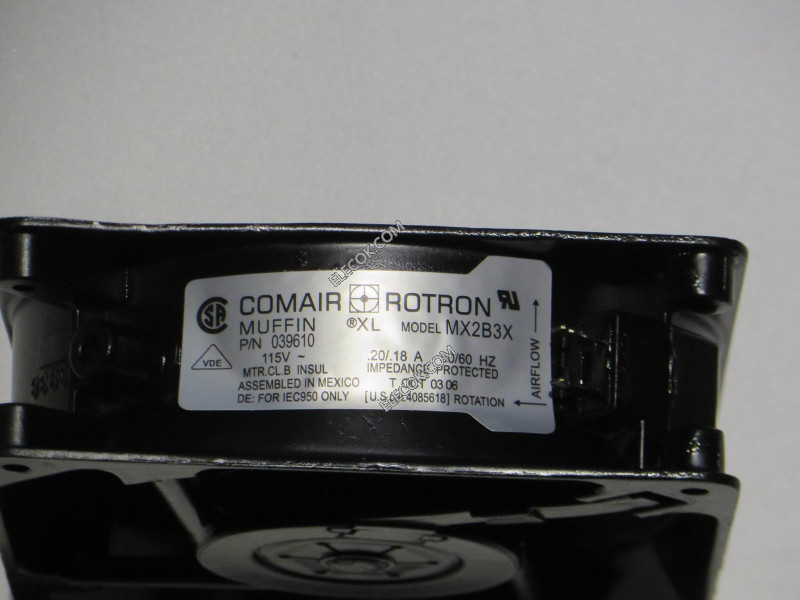 Comair Rotron MX2B3X 115V 50/60HZ Ventilateur prise connection，refurbished 