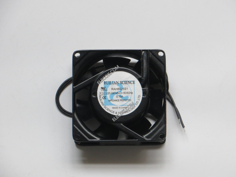 RUILIAN RAH8025S1 220/240V 0.10A 2 câbler ventilateur 