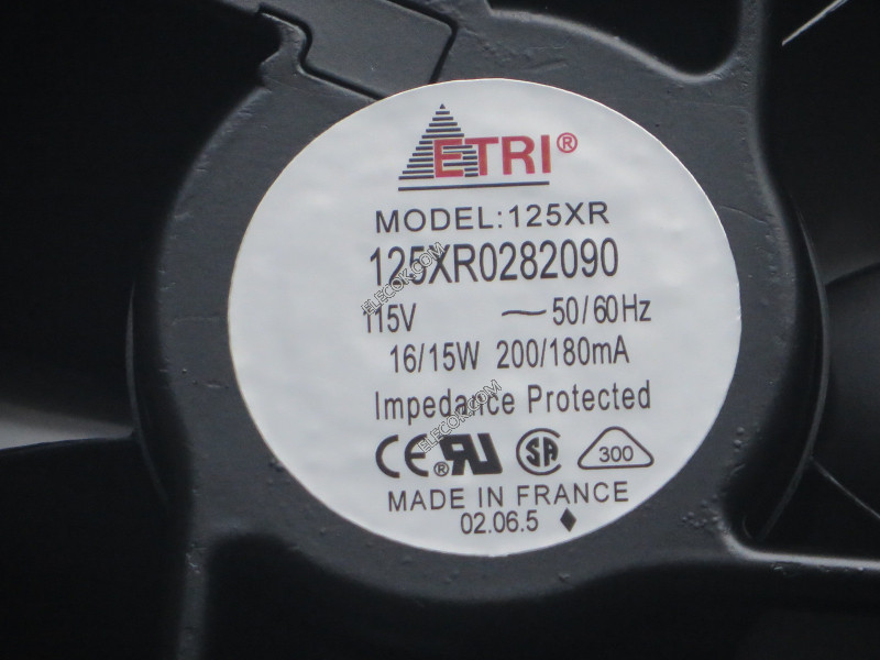 ETRI 125XR0282090 115V 16/15W Ventilatore plug connection ，refurbished 