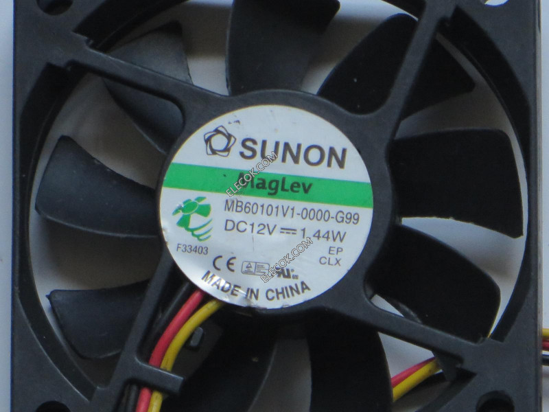 SUNON MB60101V1-0000-G99 12V 1.44W 3線冷却ファン