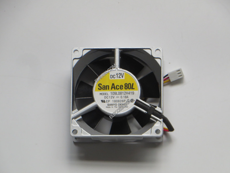 Sanyo 109L0812H419 12V 0.18A Cooling Fan 3Wires 