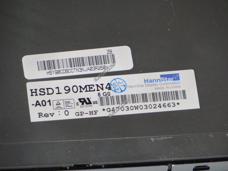 HSD190MEN4-A01 19.0" a-Si TFT-LCD パネルにとってHannStar 