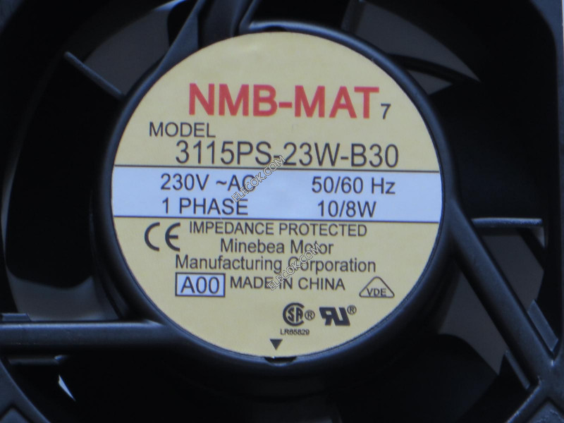NMB 3115PS-23W-B30 8038 230V 50/60HZ 10/8W AC 2 draden koelventilator 