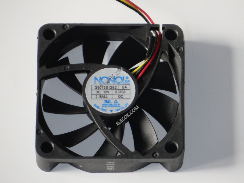 NONOI G6015S12B2 12V 0.07A 3wires Cooling Fan