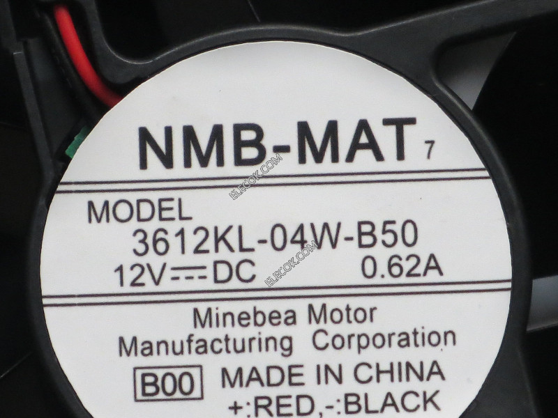 NMB 3612KL-04W-B50-B00 12V 0,62A 2cable Enfriamiento Ventilador 