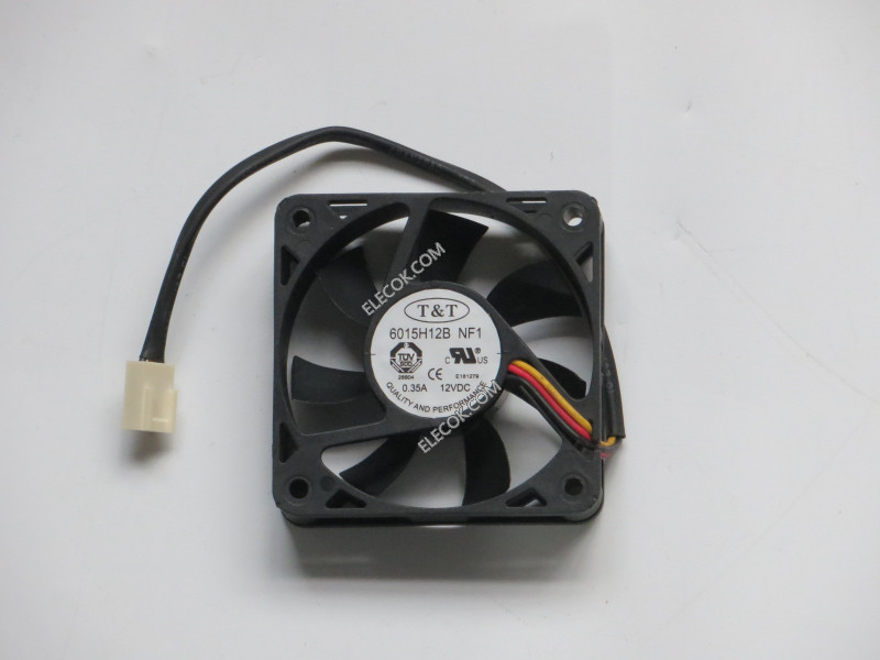 T&amp;T 6015H12B 12V 0,35A 3 ledninger Cooling Fan 