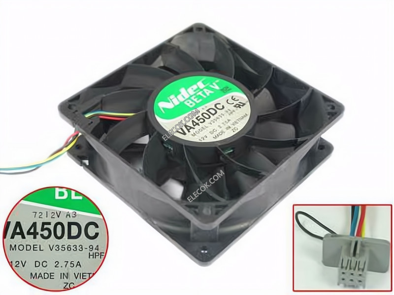 Nidec VA450DC V35633-94 12V 2.75A 4wires Cooling Fan