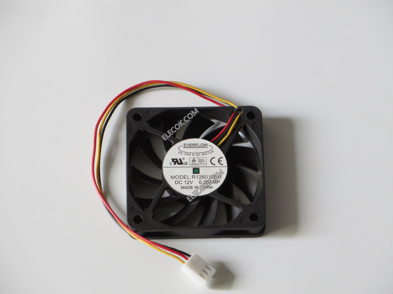 EVERFLOW R126010BU 12V 0.35A 3wires Cooling Fan