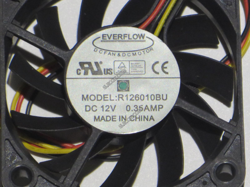 EVERFLOW R126010BU 12V 0.35A 3wires Cooling Fan