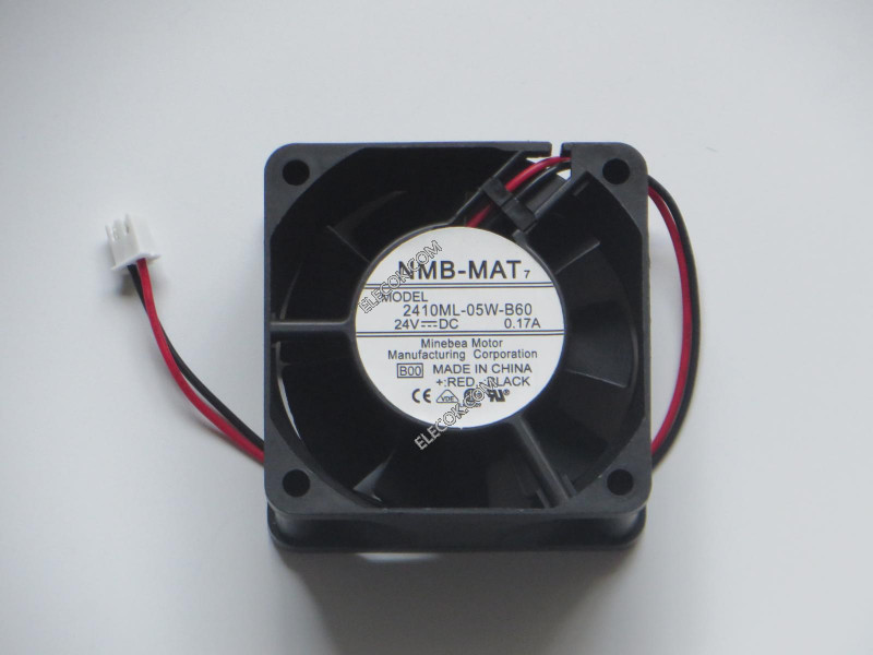 NMB 2410ML-05W-B60 6025 24V 0,17A 2cable ventilador blanco conector 