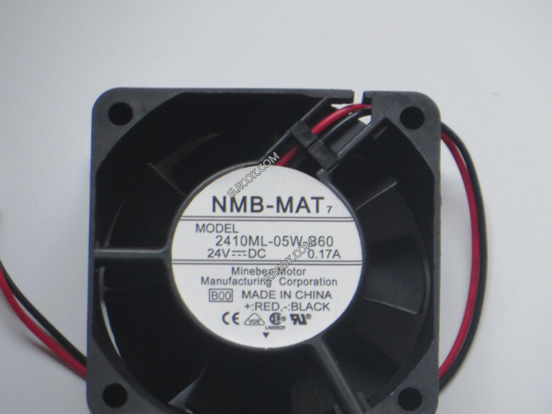 NMB 2410ML-05W-B60 6025 24V 0.17A  2wires  fan with white connector 